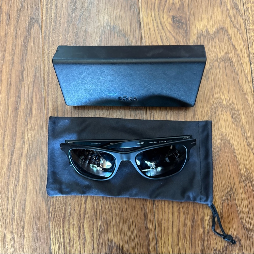 Roka Halsey Polarized Sunglasses - Black Matte Frame & Black Polarized Lens